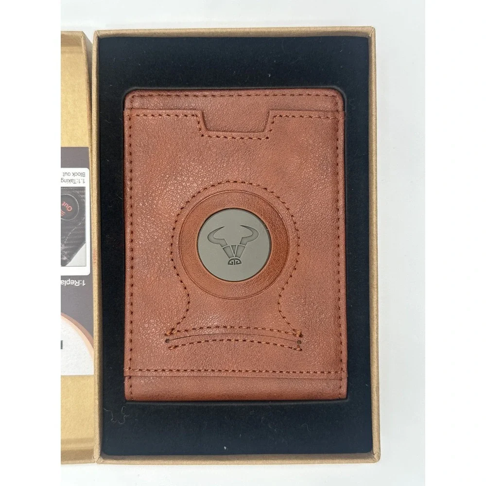 BULLIANT Mens AirTag Wallet Slim Money Clip Card Holder Brown New in Box